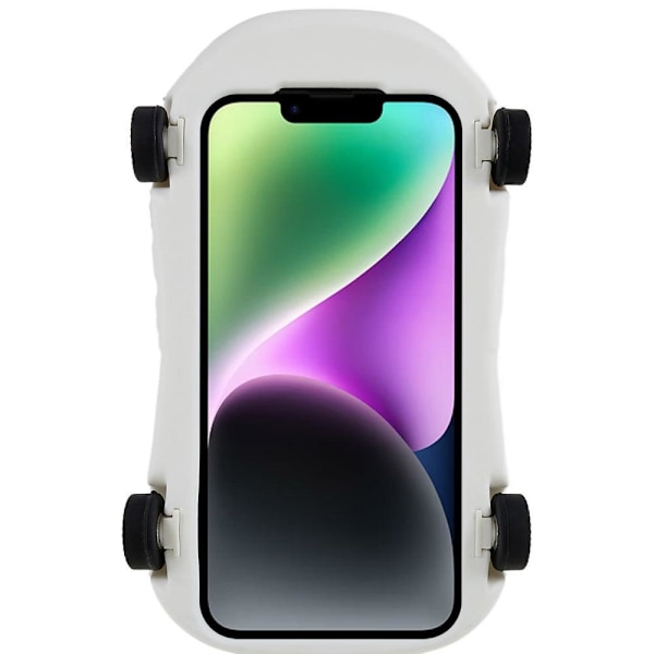 Silikonskydd för iPhone 14 Plus i stil med en söt racerbil - Vit Vit