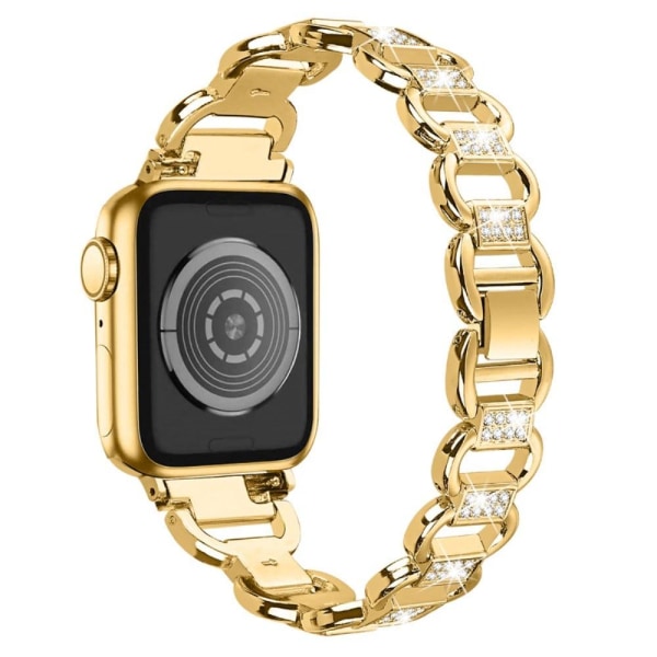 Apple Watch Series 8 (45 mm) / Watch Ultra klockarmband med strassdekor - Guld Guld