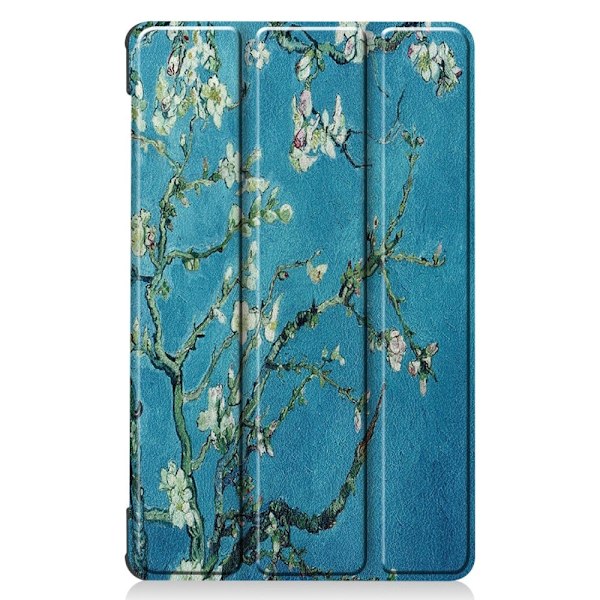 Lenovo Tab M8 (3. generation) læderetui med trefoldigt mønster - Blommeblomst Green