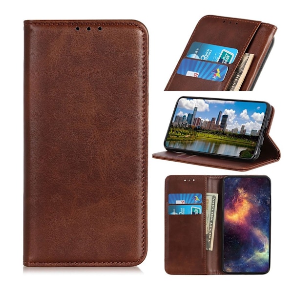 Samsung Galaxy A20e splittet læretui - Kaffe Brown