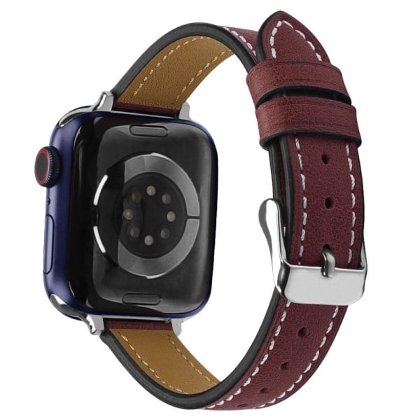 Apple Watch (41mm) retro urrem i ægte læder - Rødvin Red