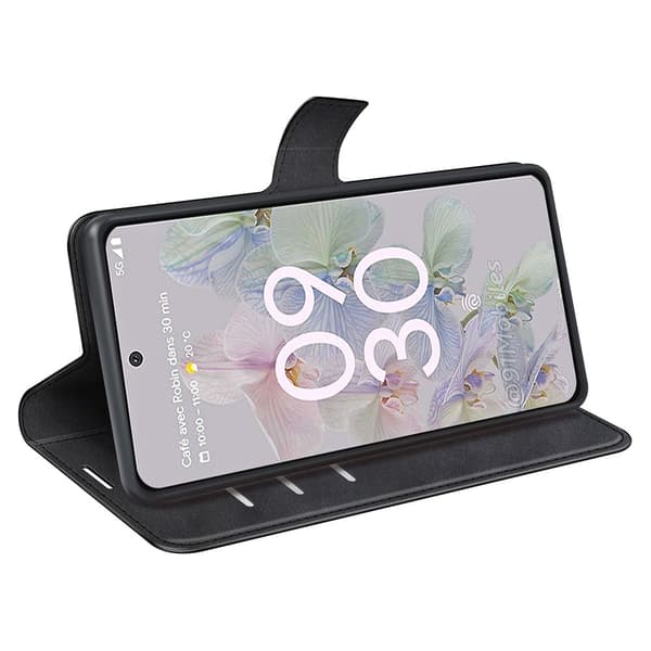 Lompakko Nahkakotelo For Google Pixel 6a - Musta Black