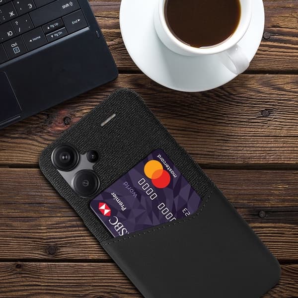 Bofink Xiaomi Redmi Note 13 Pro Plus cover med kortholder - Sort Black