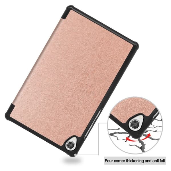 Lenovo Tab M8 cool tri-fold læder flip case - Rødguld Pink