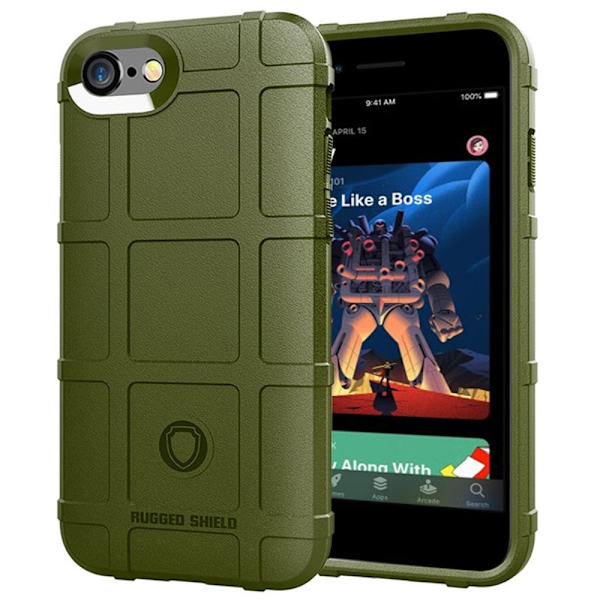 Rugged Shield iPhone SE 2020 / iPhone SE (2022) / iPhone 7 kotelot - Armeijan Vihreä Green