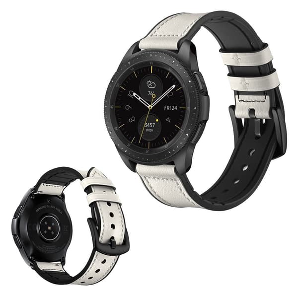 Samsung Galaxy Watch (42mm) læder Læder Urrem - Hvid White