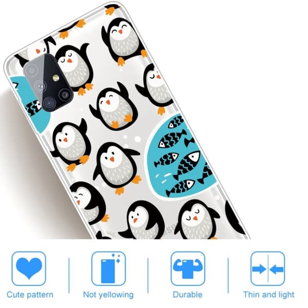 Deco Samsung Galaxy M51 Etui - Pingvin White