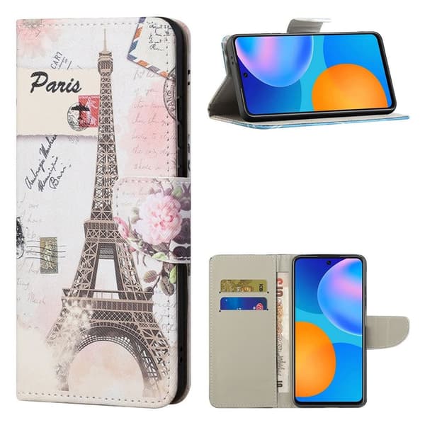 Wonderland Samsung Galaxy S21 Plus 5G flip kuoret - Eiffel-Torni Multicolor