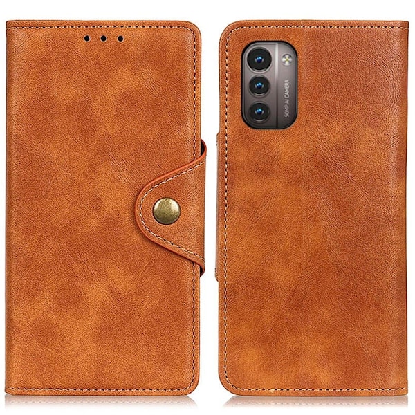 Alpha Nokia G11 / Nokia G21 læder flip etui - Brun Brown