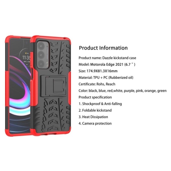 Offroad Suojakotelo Motorola Edge (2021) - Punainen Red