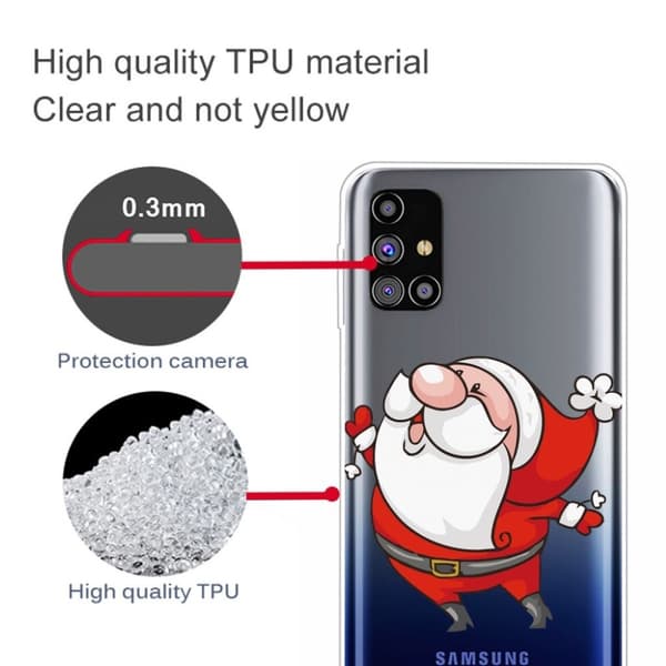 Juleveske til Samsung Galaxy M51 - Dansende Julenisse Red