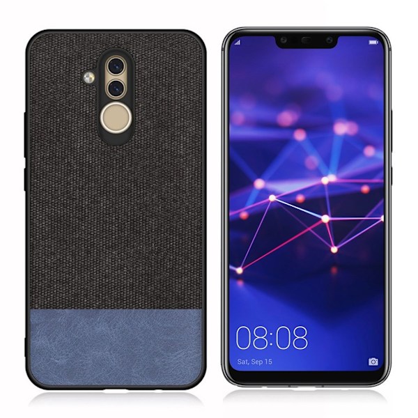 Huawei Mate 20 Lite stof tekstur etui - Sort / Blå Multicolor