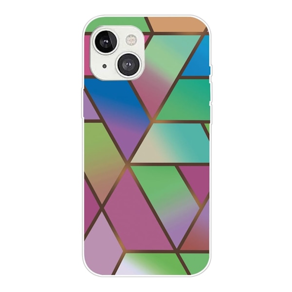 Marmormotiv iPhone 14 skal - Rosa/Grön Och Blå Gradienter multifärg