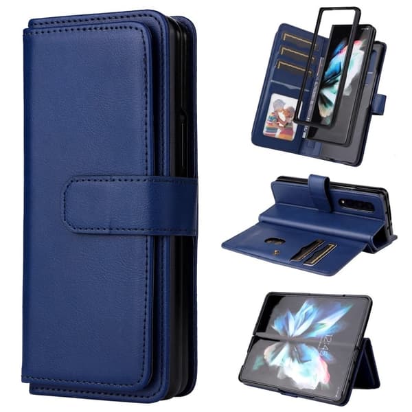 Samsung Galaxy Z Fold4 fodral med 10 fickor - Blå Blå