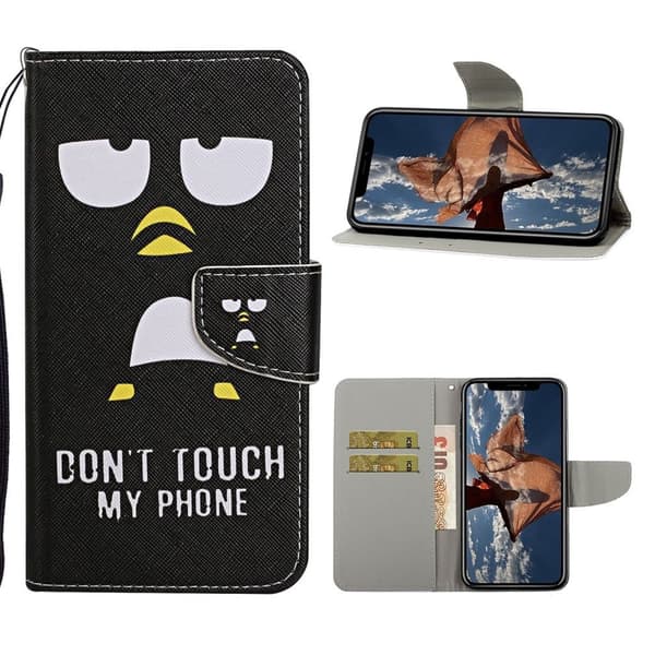Wonderland iPhone 12 Pro Max Flippetui - Don''t Touch My Phone' Black