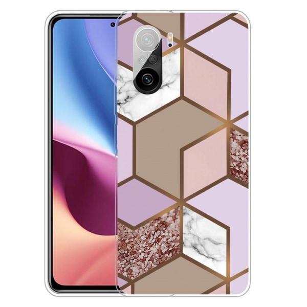 Marmormotiv Xiaomi Mi 11i / Xiaomi Redmi K40 Pro Plus / Xiaomi Redmi K40 Pro / Xiaomi Redmi K40 / Xiaomi Poco F3 skal - Gyllene Frodiga Kakelplattor multifärg