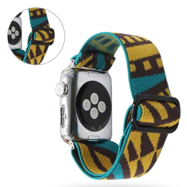 Apple Watch Series 6 / 5 44mm kudottu tyyli kuvio kellonauha - Vihreä / Keltainen Multicolor