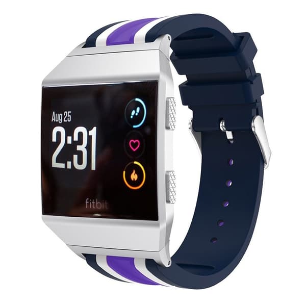 Fitbit Ionic Silikon klockband med stripes - Blå lila vit multifärg