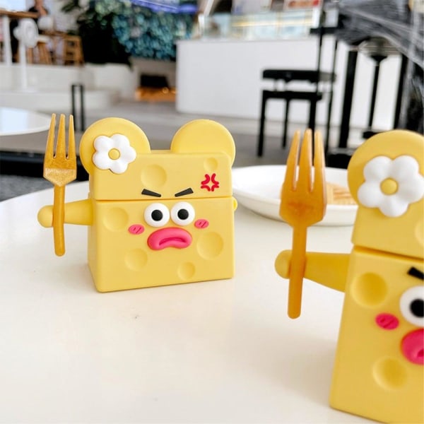 AirPods Pro funny cheese style silicone case Yellow