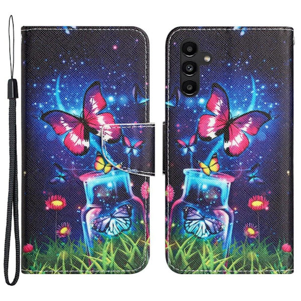 Wonderland Samsung Galaxy A24 4G Läppäkotelo - Bottle / Perhonen Multicolor
