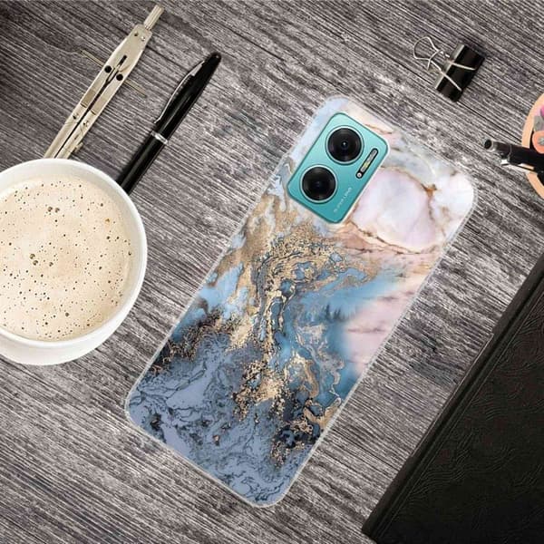 Marble design Xiaomi Redmi Note 11E kotelot - Sinertävän Kultainen Marmori Multicolor