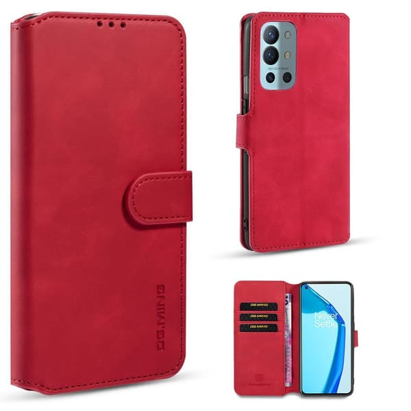 DG.MING OnePlus 9R retroetui - Rød Red