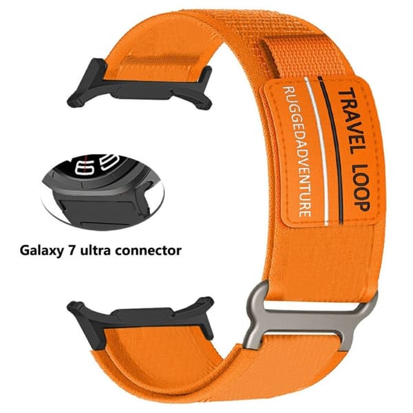 Samsung Galaxy Watch Ultra 47mm Urrem Justerbar Loop Fastener Nylonrem - Orange Orange