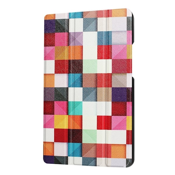 Huawei MediaPad T3 8.0 Beskyttende og foldbart etui - Farvefuld tern Multicolor
