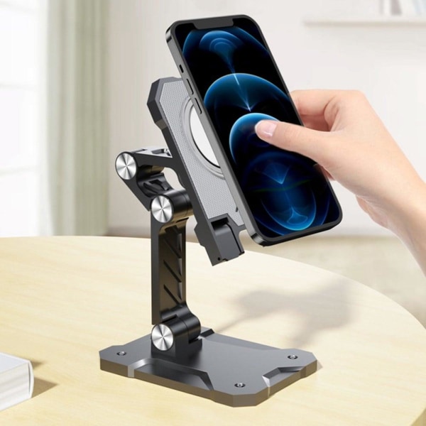 Universal folding desktop stand for Phone and Tablet with wirele Grön