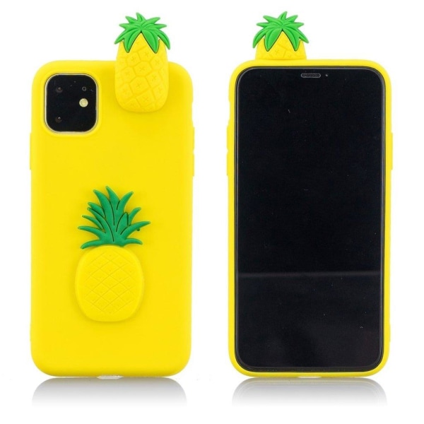 3D-effekt med sødt mønster Fleksibel og silikonebagside iPhone 1 Yellow