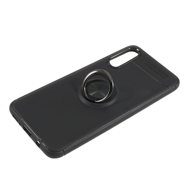 Samsung Galaxy A50 fingerring etui - Helt Sort Black