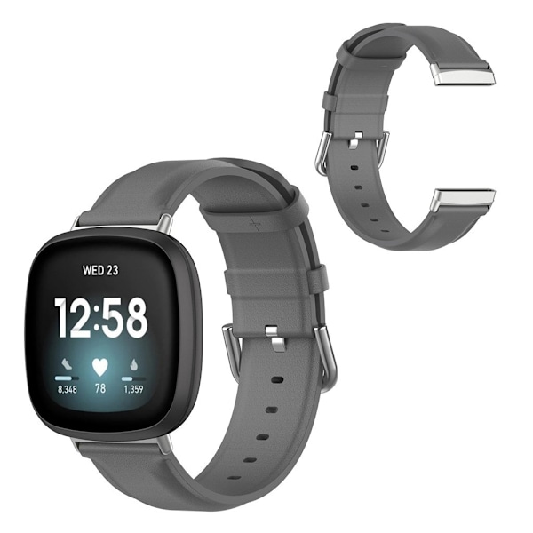 Fitbit Sense / Versa 3 rustfrit stål rem - grå Silver grey