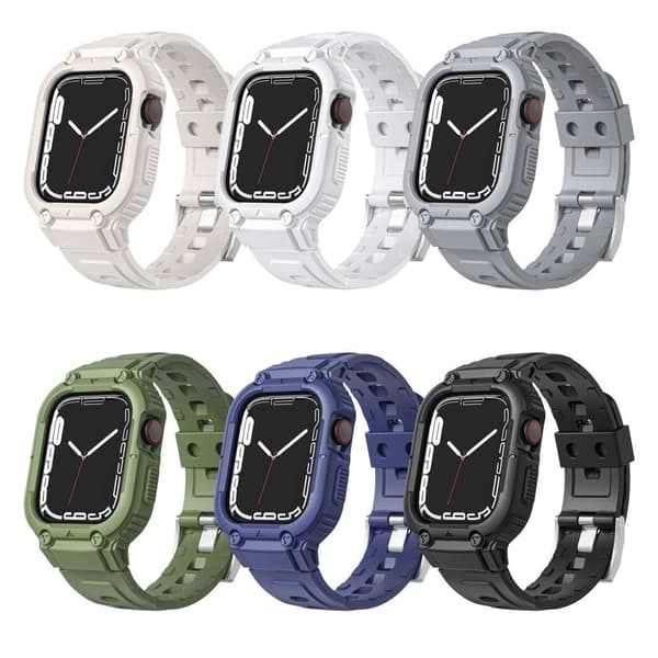 Apple Watch Series 8 (41mm) silikoninen ranneke - Starlight Transparent