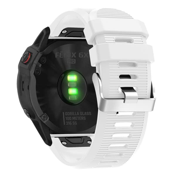 Garmin Fenix 6X klockarmband i silikon med korsade korn - Vit Vit