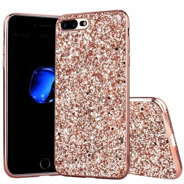 Glitter iPhone SE 2020 deksel - Rose Gull Pink