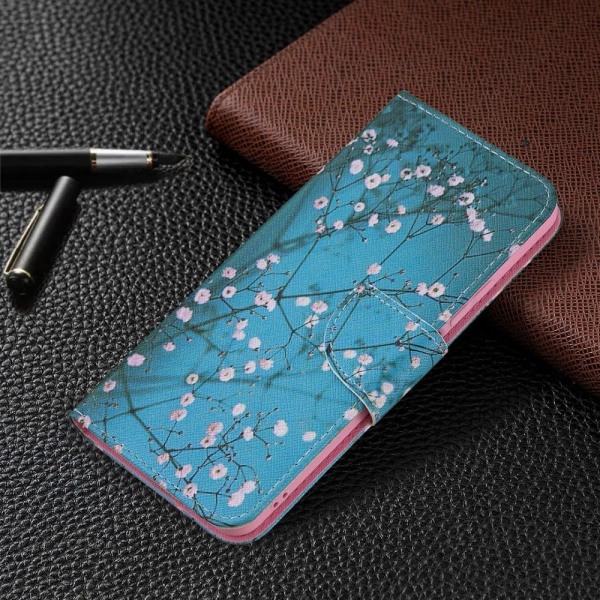 Wonderland Xiaomi 11 Lite 5g Ne / Mi 11 Lite 5g / 11 Lite Flip Etui - Træ med Blomster Blue