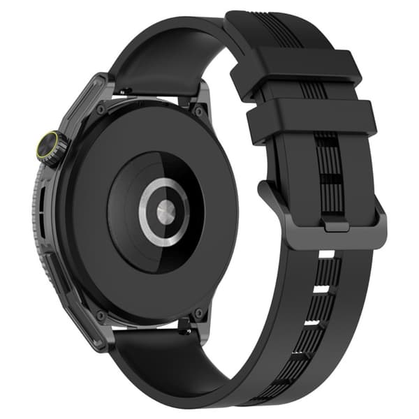 20mm universaali kuvioitu silikoninen kellonhihna - Musta Black