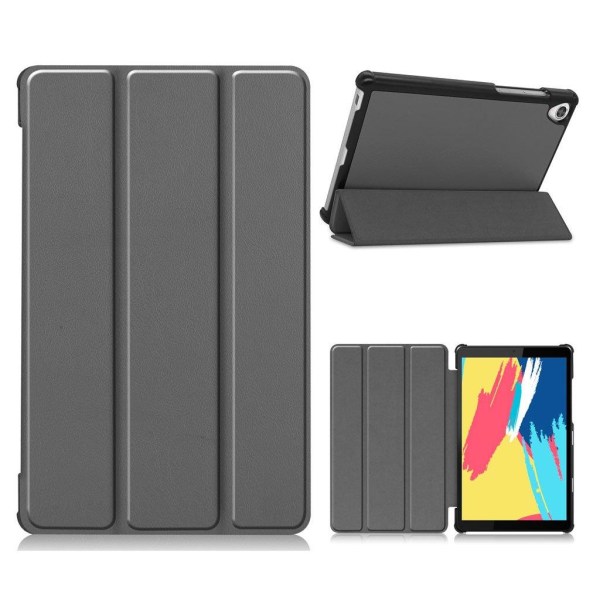 Lenovo Tab M8 cool tri-fold leather flip case - Grey Silver grey