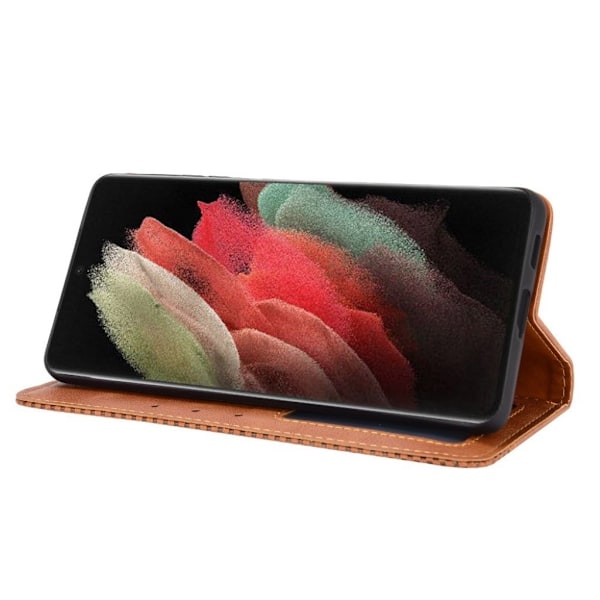 Bofink Vintage läder Samsung Galaxy S21 Ultra 5G fodral - Brun Brun