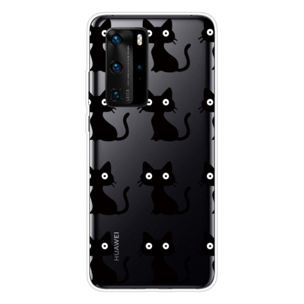 Deco Huawei P40 Cover - Sort Kat Black