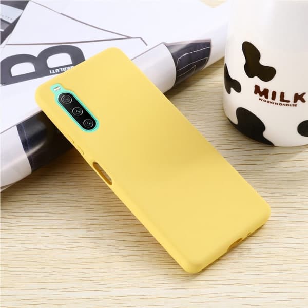 Matt flytende silikondeksel for Sony Xperia 10 IV - Gul Yellow