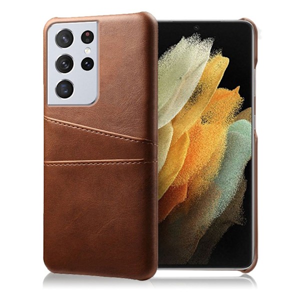 Dual Card Samsung Galaxy S21 Ultra 5G kotelot - Ruskea Brown