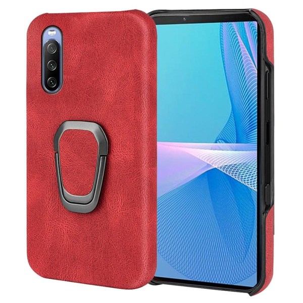 Shockproof leather cover with oval kickstand for Sony Xperia 10 Red