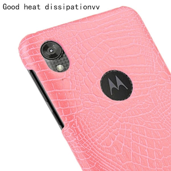 Croco cover - Motorola Moto E6 – Lyserød Pink