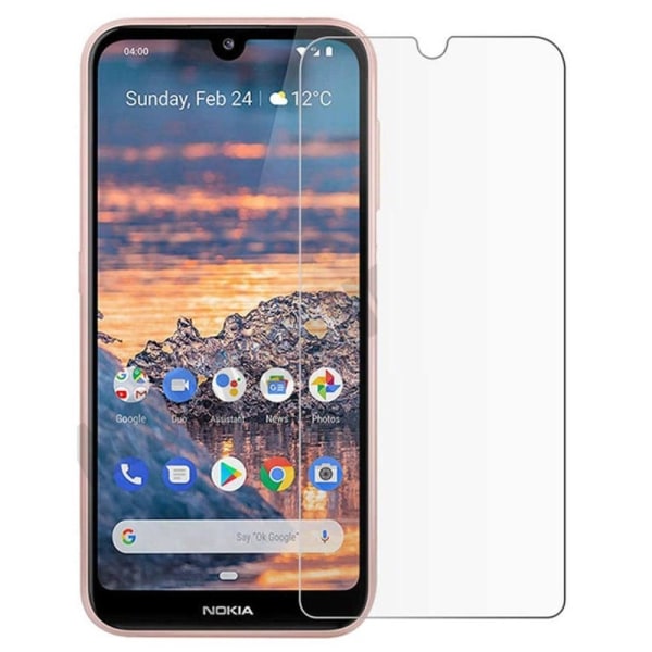 AMORUS skærmbeskytter i hærdet glas med buet kant til Nokia 4.2 Transparent