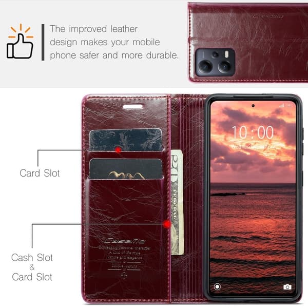 CaseMe Xiaomi Poco X5 / Redmi Note 12 Smooth Etui - Vinrød Red