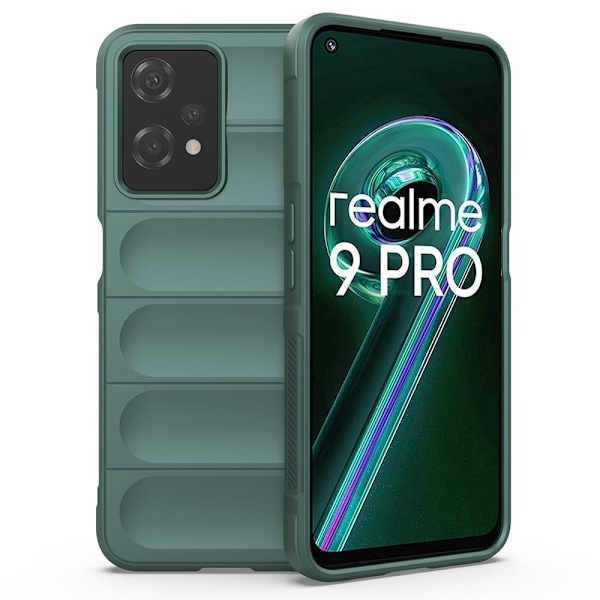 Mjukt greppformat Realme 9 Pro skal - Grön Grön