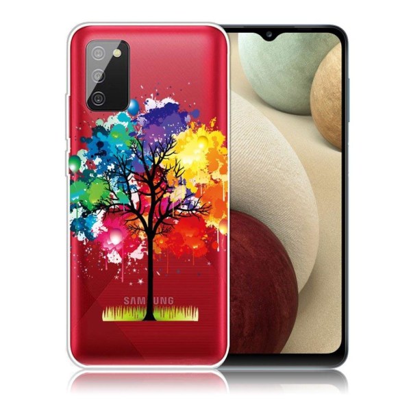 Deco Samsung Galaxy A02s Etui - Farverigt træ Multicolor