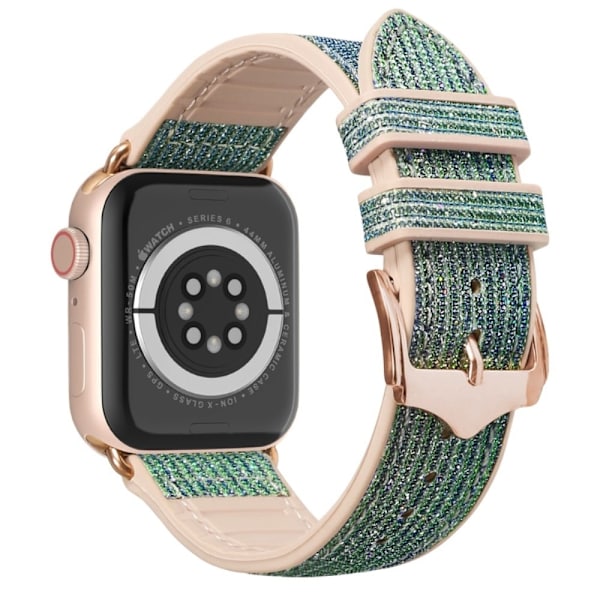 Apple Watch (45 mm) urrem i glitrende læder - Grå Silver grey