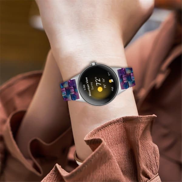 Google Pixel Watch hartsityylinen kellonhihna - Violetti Vihreä Sekoitus Multicolor